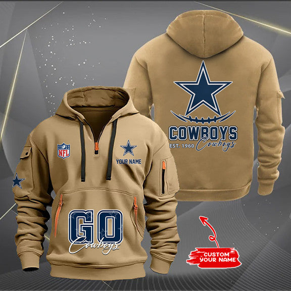 Dallas Cowboys  New Personalized Quarter Zip Hoodie Limited Edition AZBTQZH000157