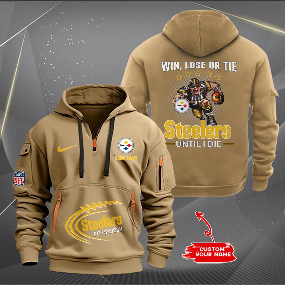 Pittsburgh Steelers  New Personalized Quarter Zip Hoodie Limited Edition AZBTQZH000178