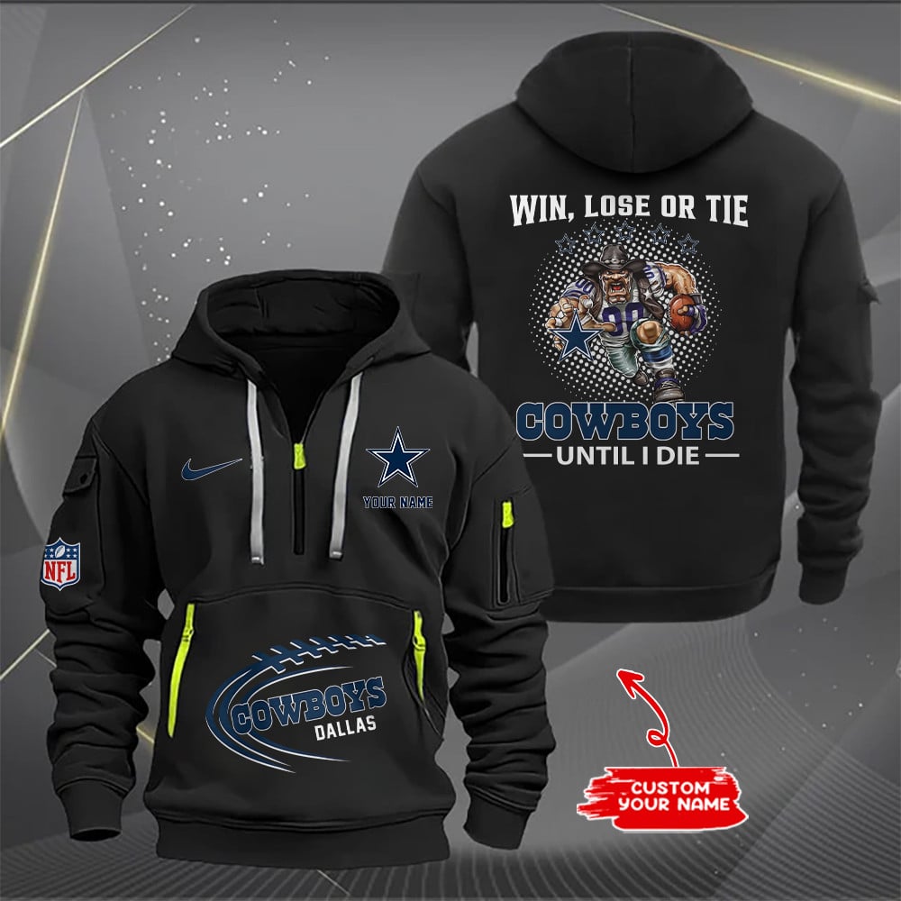 Dallas Cowboys  New Personalized Quarter Zip Hoodie Limited Edition AZBTQZH000171