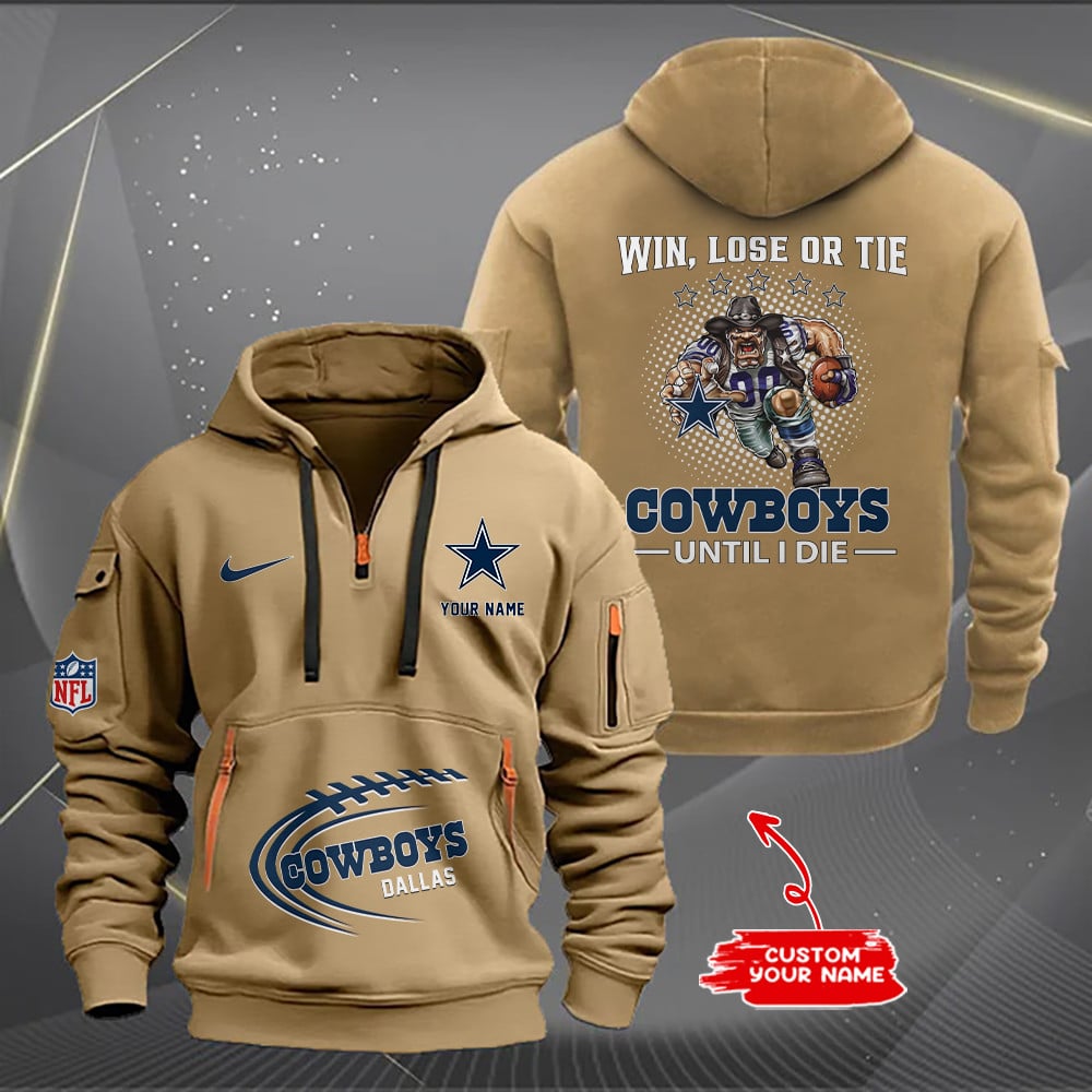 Dallas Cowboys  New Personalized Quarter Zip Hoodie Limited Edition AZBTQZH000171