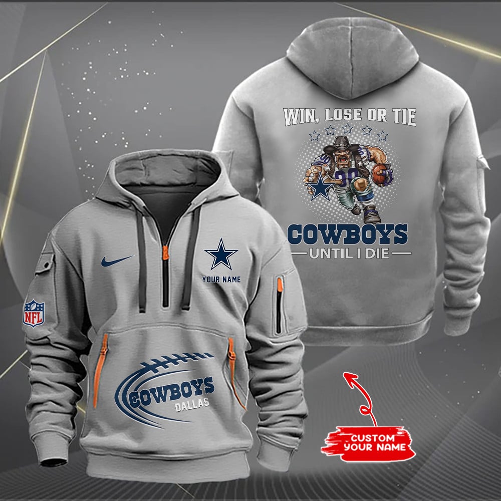 Dallas Cowboys  New Personalized Quarter Zip Hoodie Limited Edition AZBTQZH000171