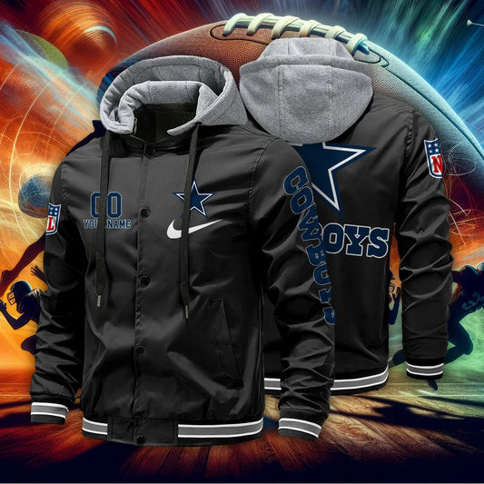 Dallas Cowboys Personalized Baseball Jacket With Detachable Hood AZBTHBJK000027
