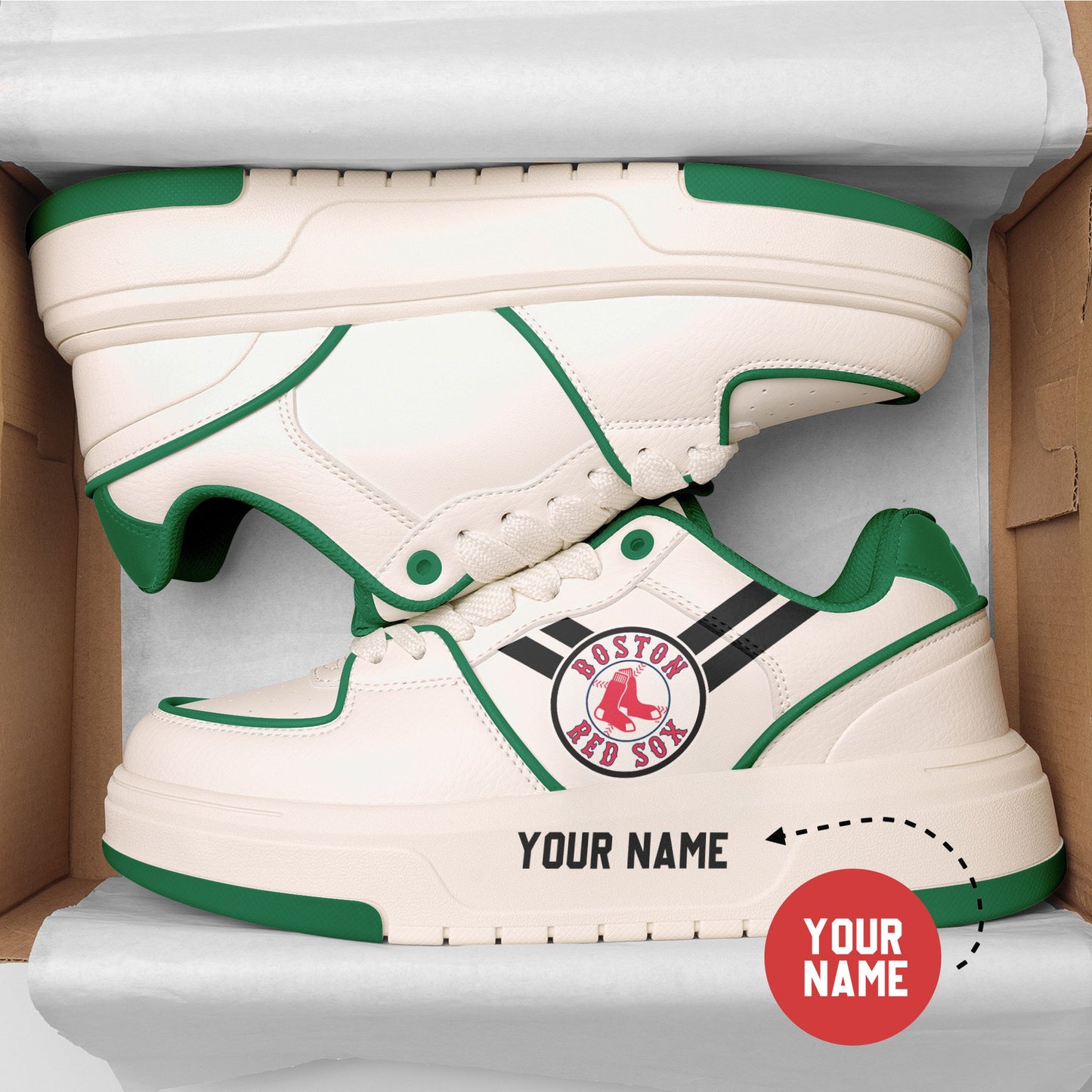 Boston Red Sox Personalized MLB Sneakers 029
