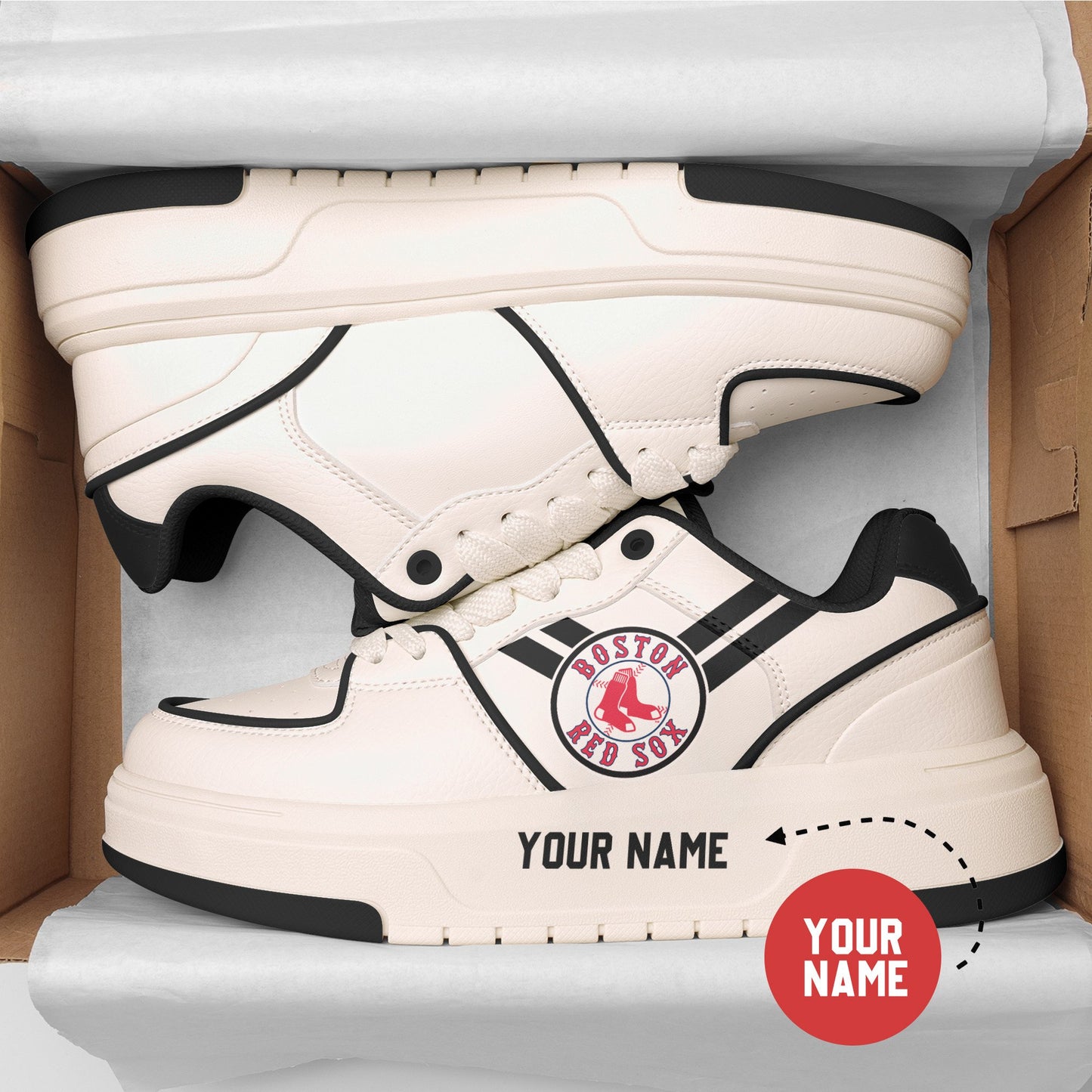 Boston Red Sox Personalized MLB Sneakers 029