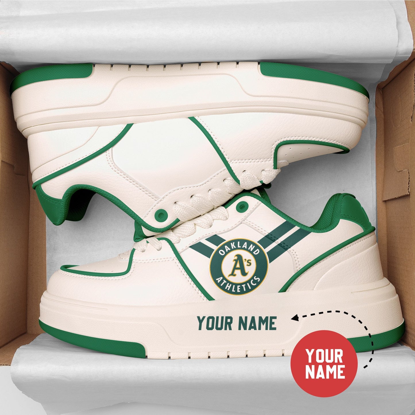 Oakland Athletics Personalized MLB Sneakers 030
