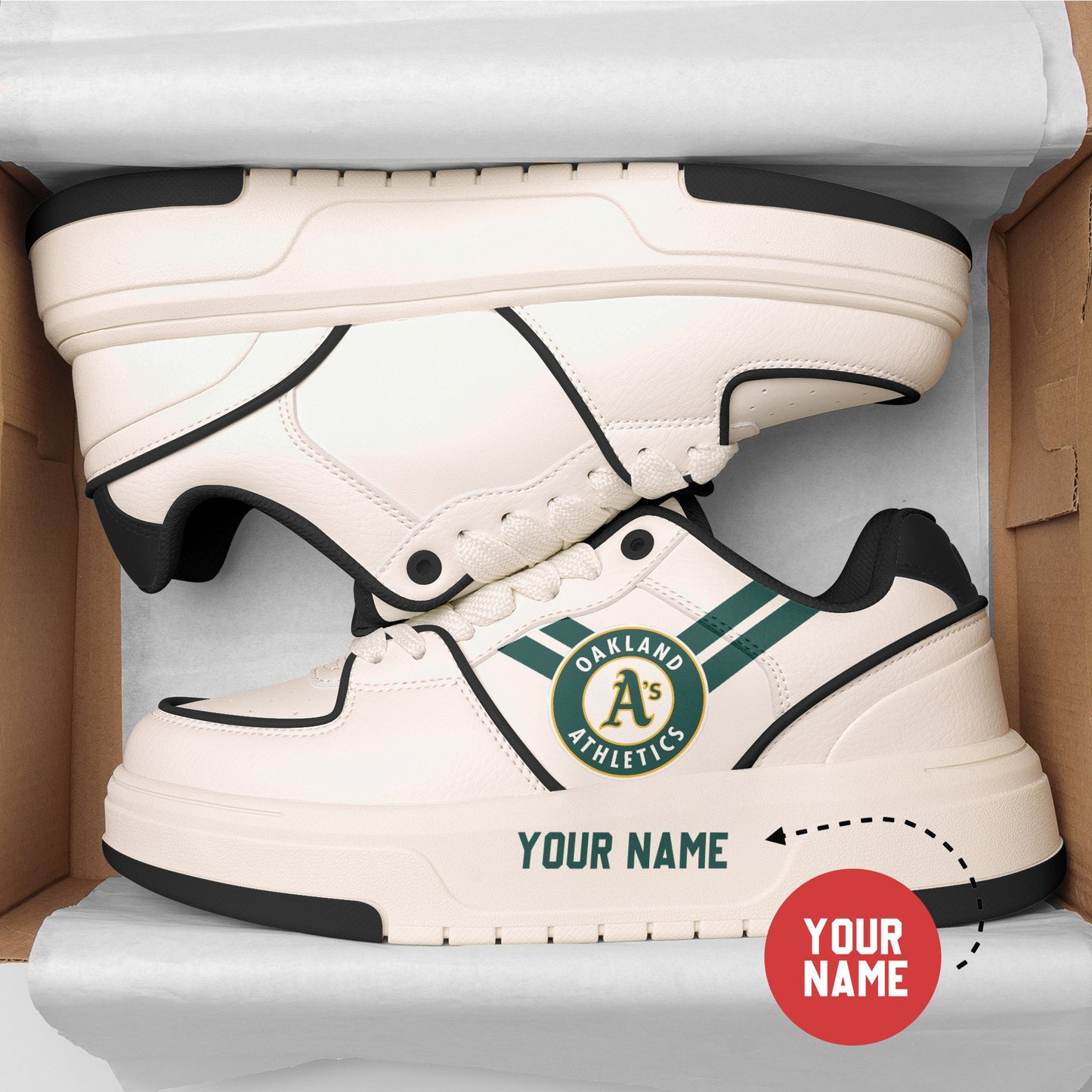 Oakland Athletics Personalized MLB Sneakers 030