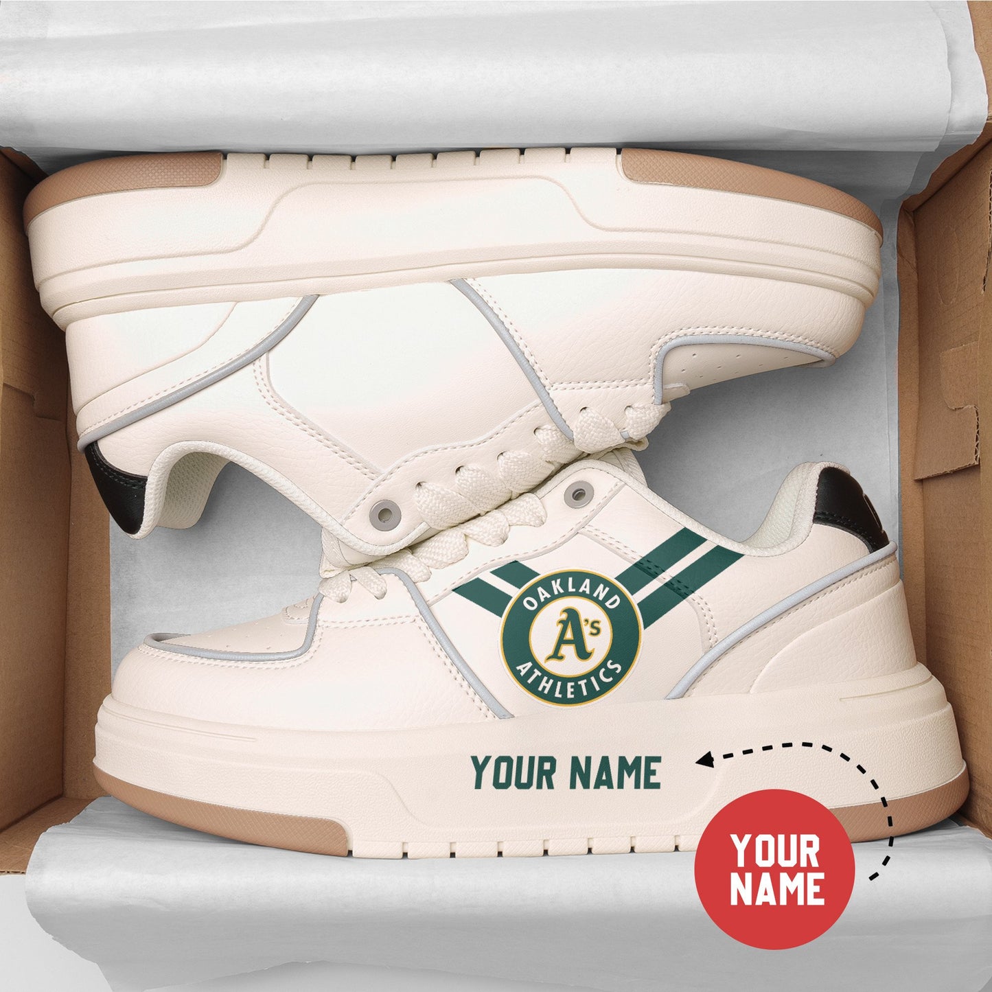 Oakland Athletics Personalized MLB Sneakers 030