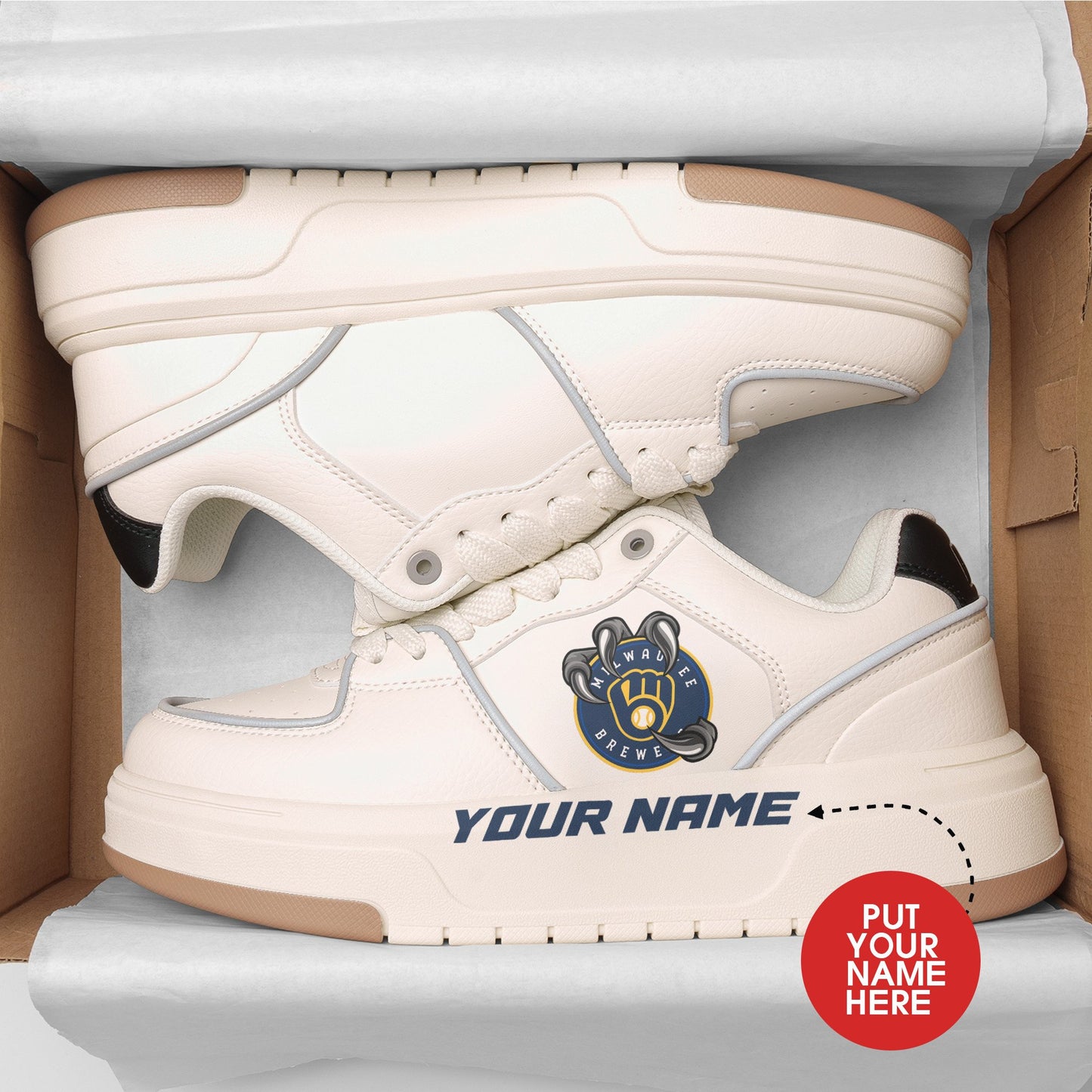 Milwaukee Brewers Personalized MLB Sneakers 038