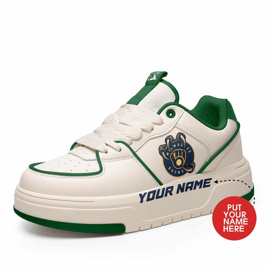 Milwaukee Brewers Personalized MLB Sneakers 038