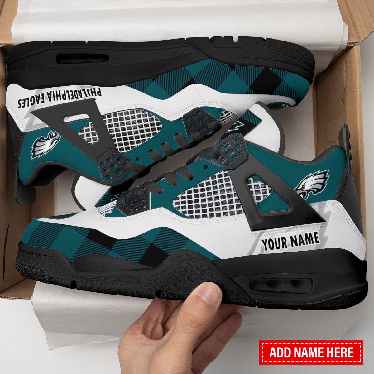 Philadelphia Eagles Personalized AJ4 Sneaker BG305