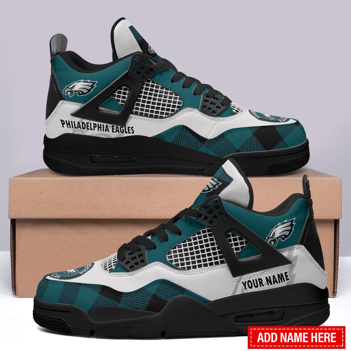 Philadelphia Eagles Personalized AJ4 Sneaker BG305