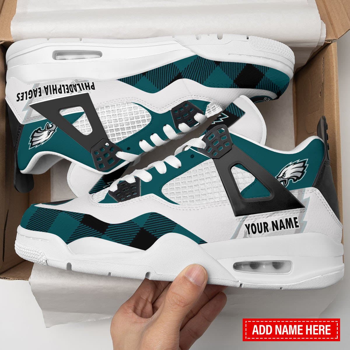Philadelphia Eagles Personalized AJ4 Sneaker BG305