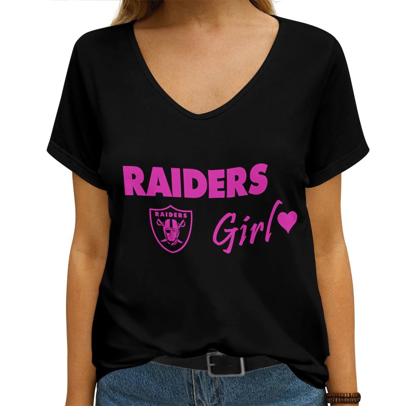 Las Vegas Raiders V-neck Women T-shirt AGCWTS524