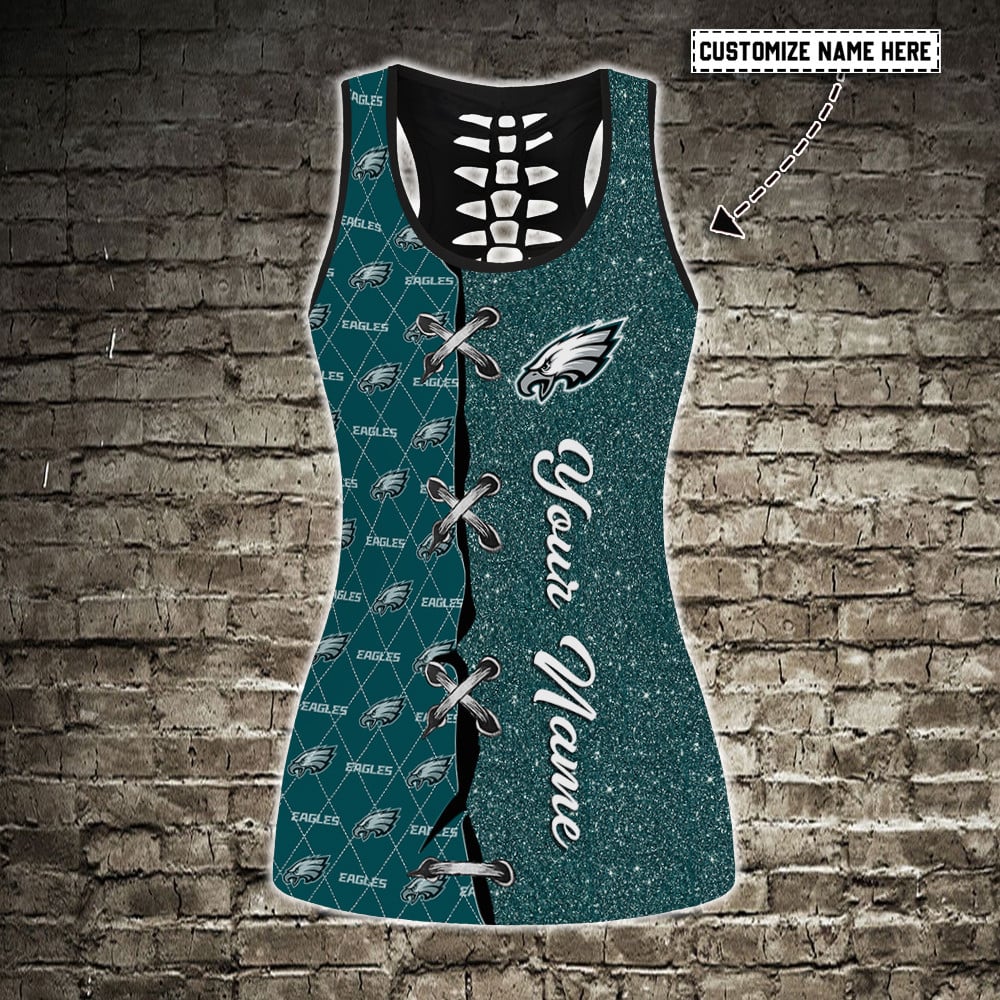 Philadelphia Eagles Personalized Combo Croptop Hoodie And Leggings AZCLG214+AZC2CHD214