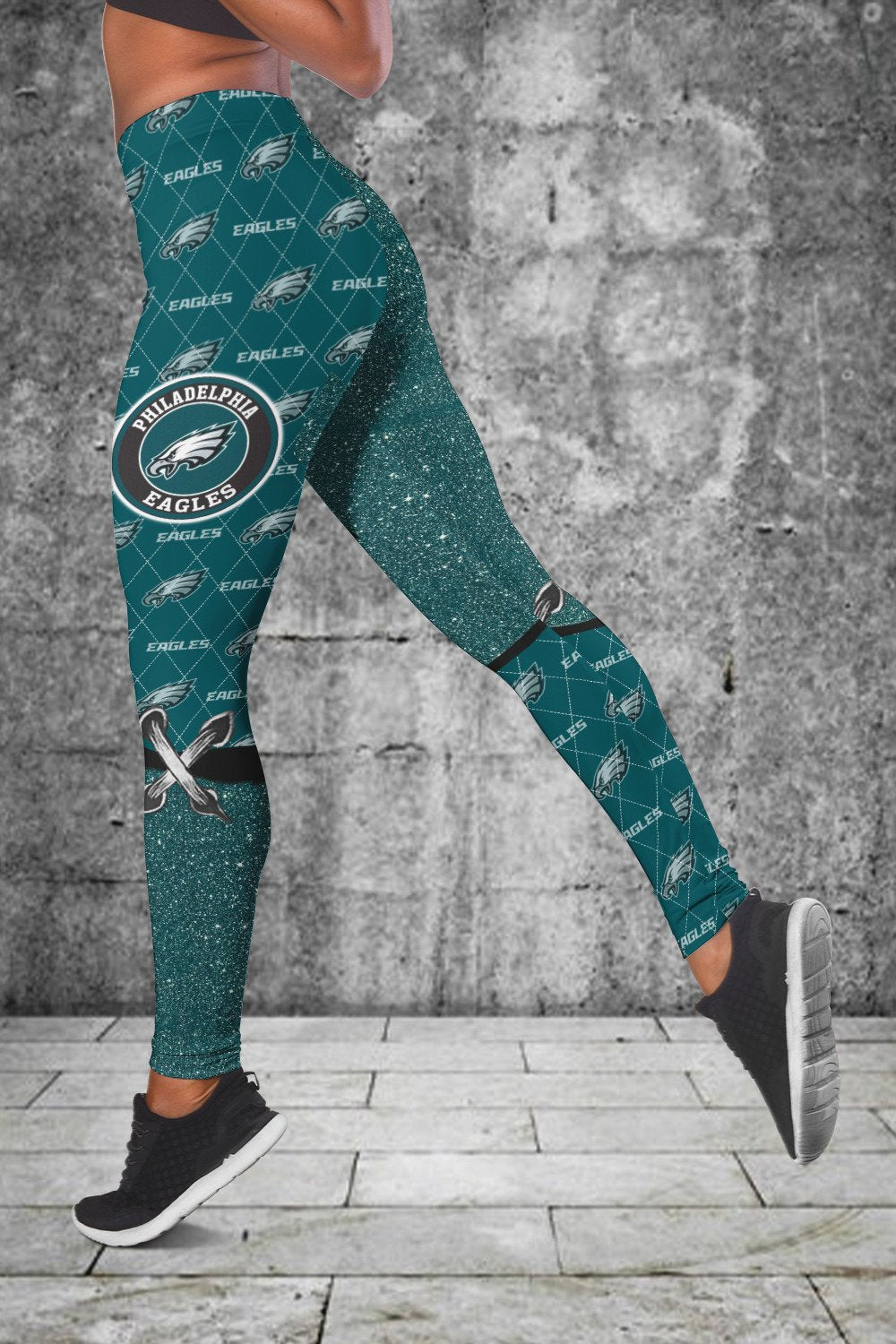 Philadelphia Eagles Personalized Combo Croptop Hoodie And Leggings AZCLG214+AZC2CHD214
