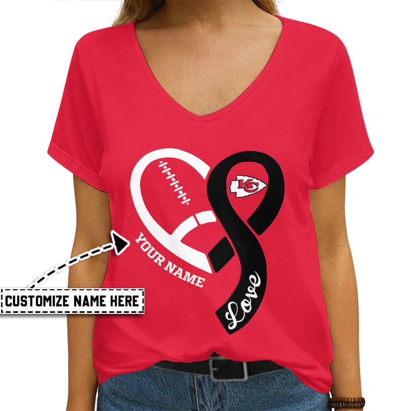 Kansas City Chiefs Personalized V-neck Women T-shirt AGCWTS529