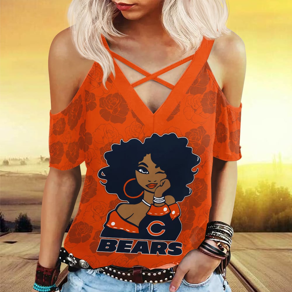 Chicago Bears Miss Hollow Out Blouse Shirt BGMHS038
