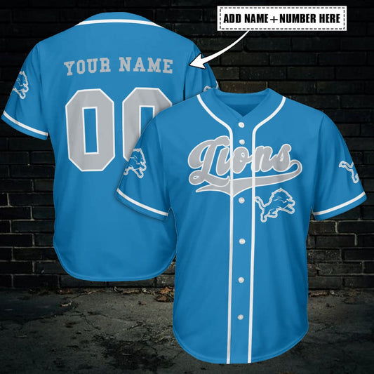 Detroit Lions Personalized Baseball Jersey AZCBJS310