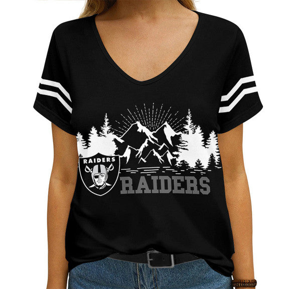 Las Vegas Raiders V-neck Women T-shirt AGCWTS539