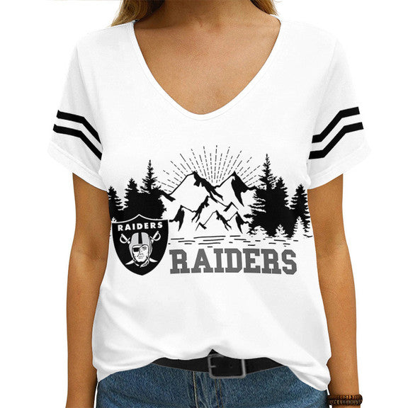 Las Vegas Raiders V-neck Women T-shirt AGCWTS538
