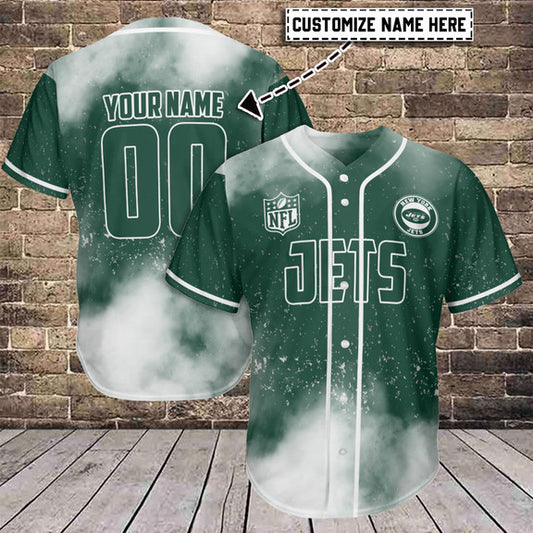 New York Jets Personalized Baseball Jersey AZCBJS311