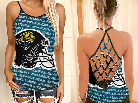 Jacksonville Jaguars Criss Cross Tank Top BGCCTANK134