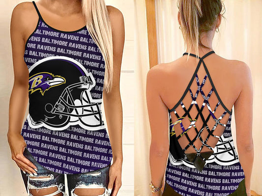 Baltimore Ravens Criss Cross Tank Top BGCCTANK131