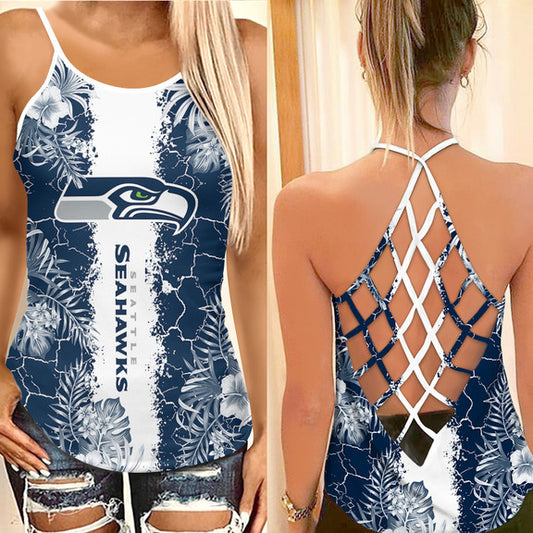 Seattle Seahawks Criss Cross Tank Top BGCCTANK144