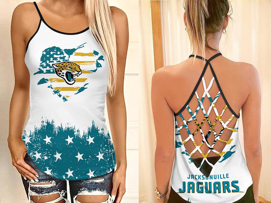 Jacksonville Jaguars Criss Cross Tank Top BGCCTANK151