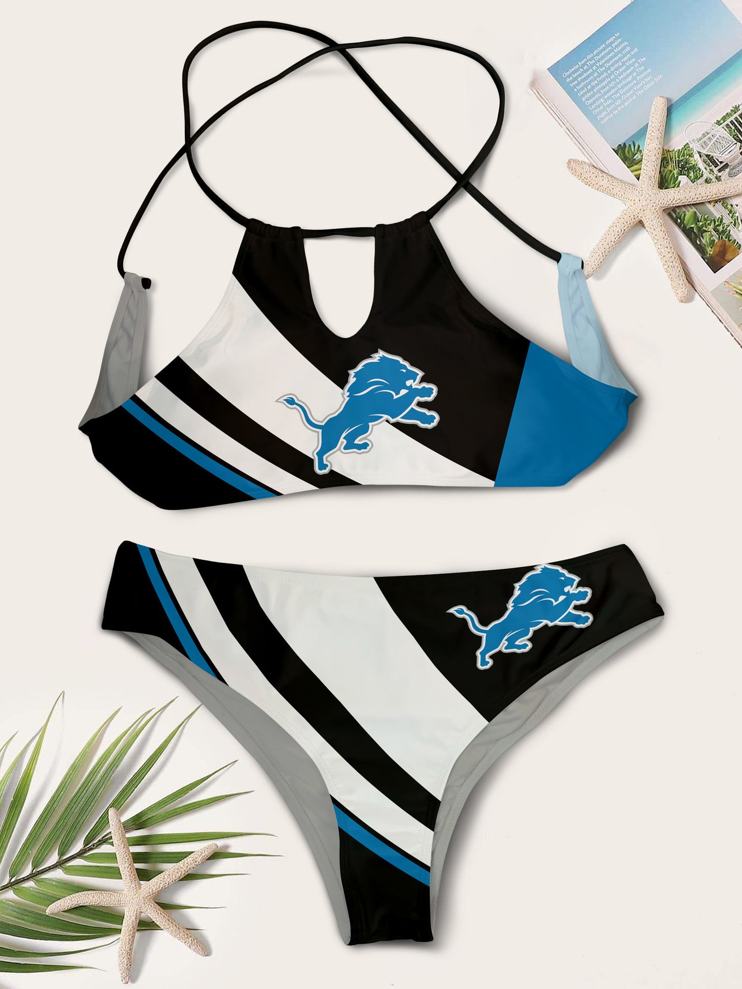 Detroit Lions Women’s Cami Keyhole One-piece Swimsuit BGCMSS097