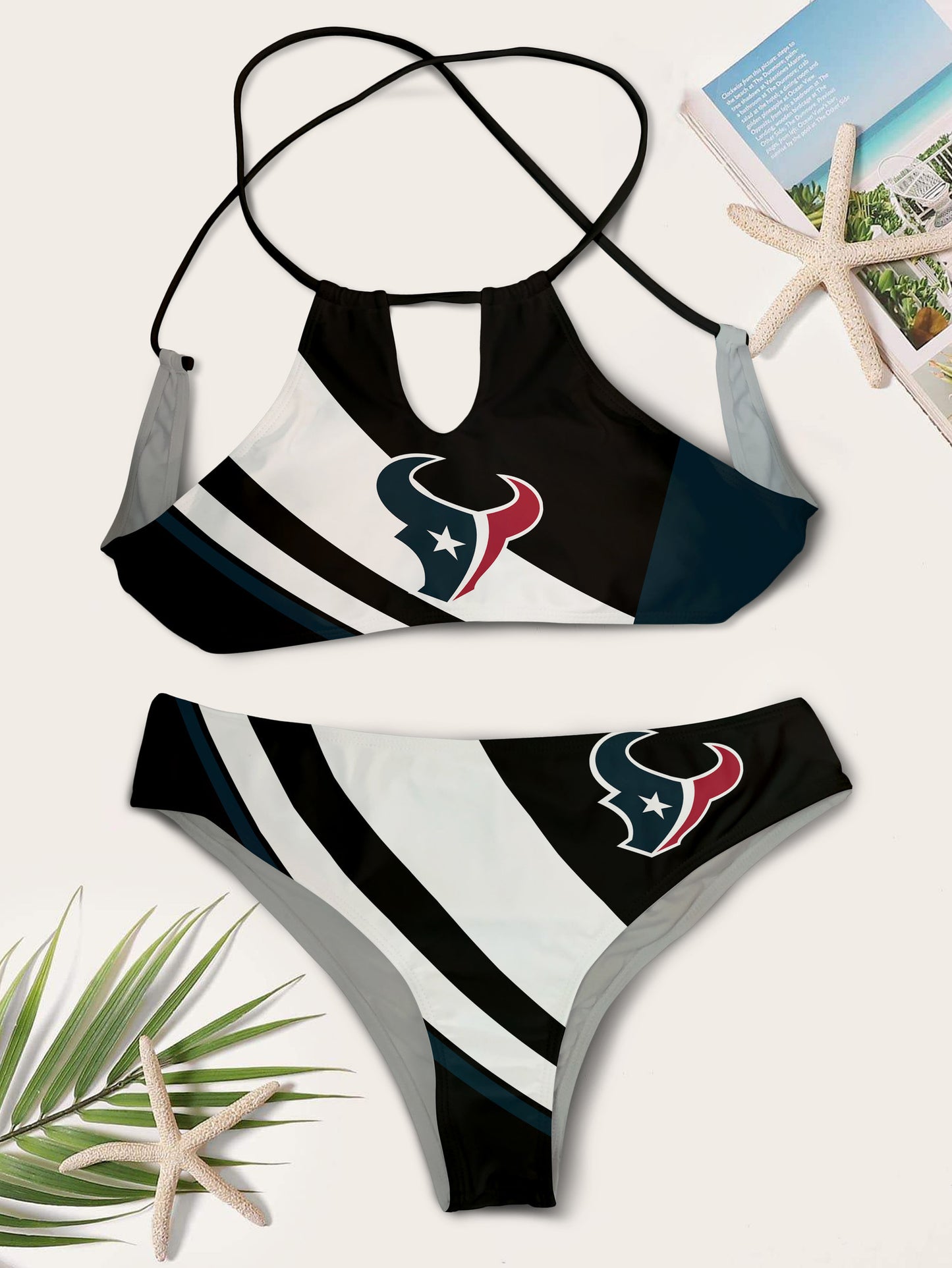Houston Texans Women’s Cami Keyhole One-piece Swimsuit BGCMSS098