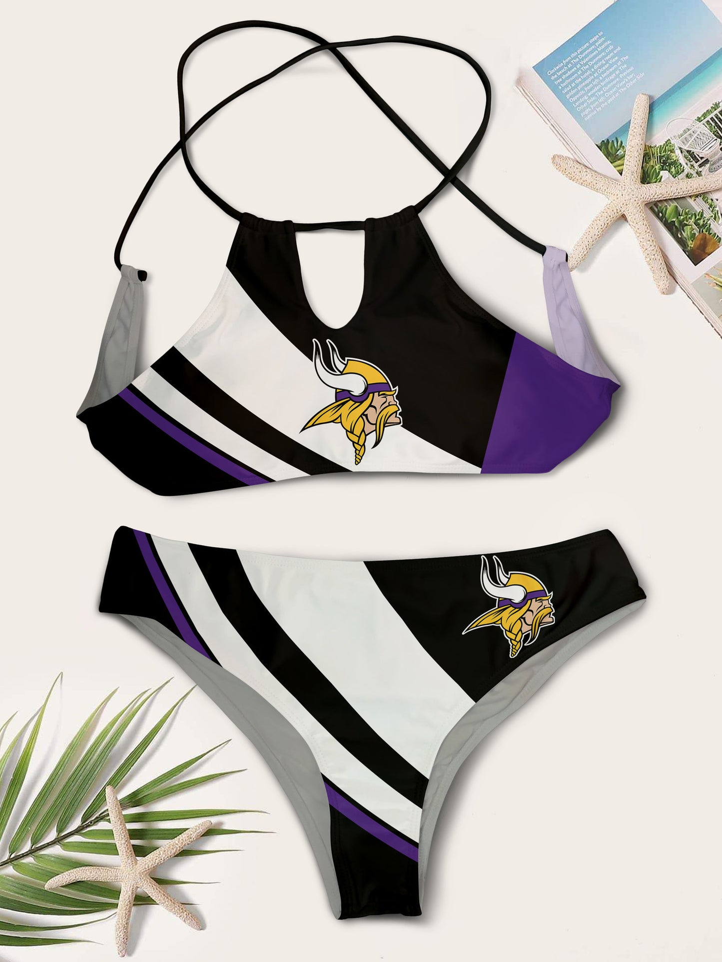 Minnesota Vikings Women’s Cami Keyhole One-piece Swimsuit BGCMSS099