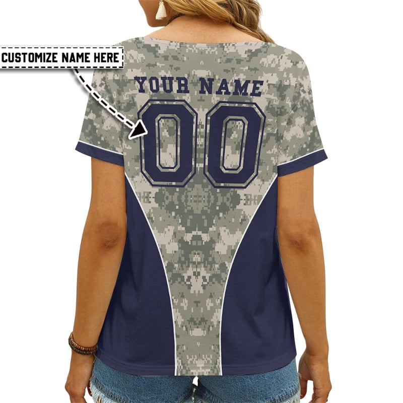 Seattle Seahawks Personalized V-neck Women T-shirt AGCWTS555