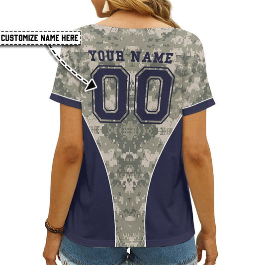Seattle Seahawks Personalized V-neck Women T-shirt AGCWTS555