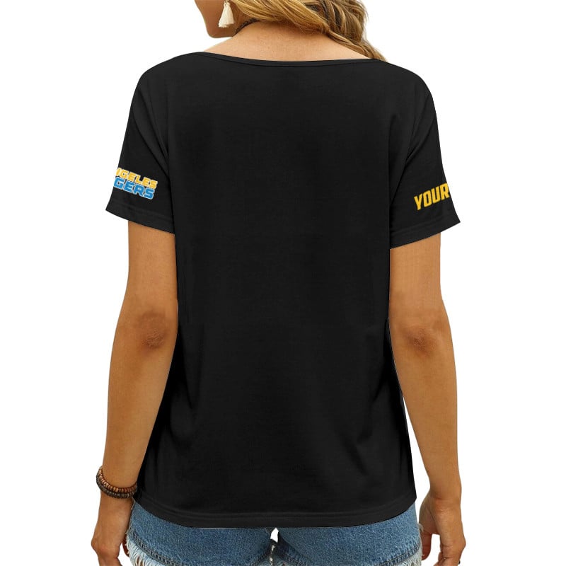Los Angeles Chargers Personalized V-neck Women T-shirt AGCWTS551