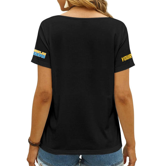 Los Angeles Chargers Personalized V-neck Women T-shirt AGCWTS551