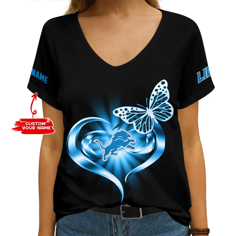 Detroit Lions Personalized V-neck Women T-shirt AGCWTS550