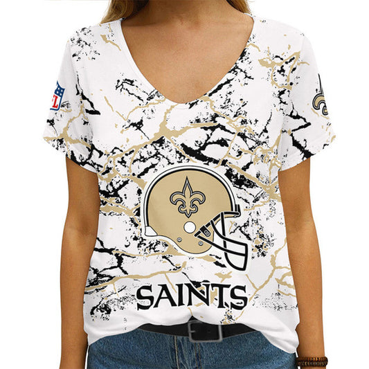 New Orleans Saints Personalized V-neck Women T-shirt AGCWTS565