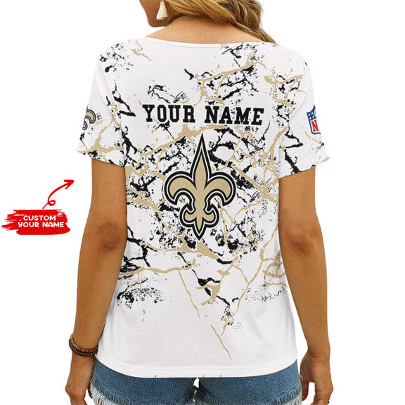New Orleans Saints Personalized V-neck Women T-shirt AGCWTS565