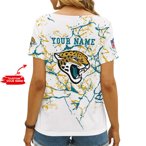 Jacksonville Jaguars Personalized V-neck Women T-shirt AGCWTS564
