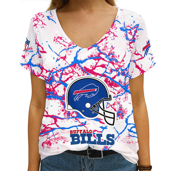 Buffalo Bills Personalized V-neck Women T-shirt AGCWTS563