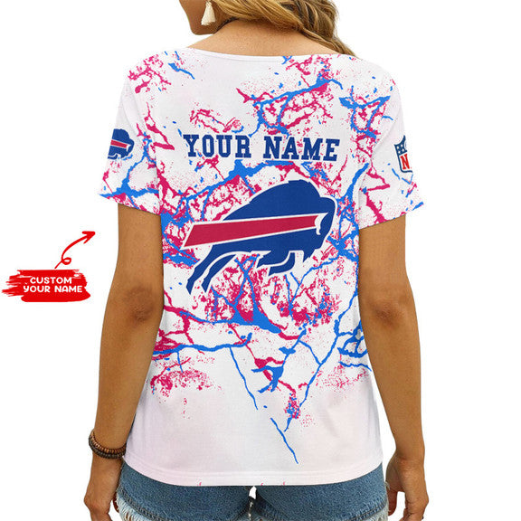 Buffalo Bills Personalized V-neck Women T-shirt AGCWTS563