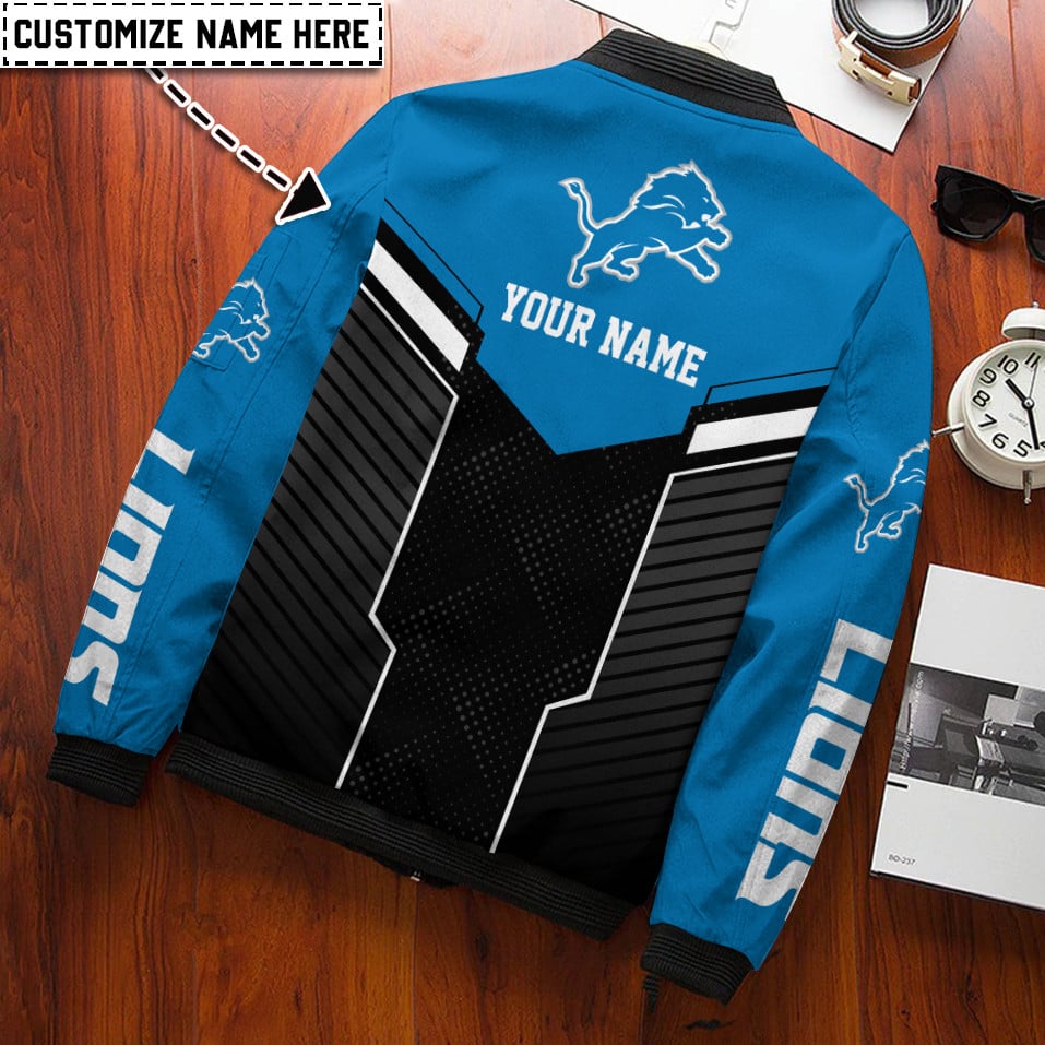 Detroit Lions Personalized Bomber Jacket AZCBJ148