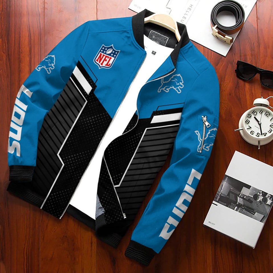 Detroit Lions Personalized Bomber Jacket AZCBJ148