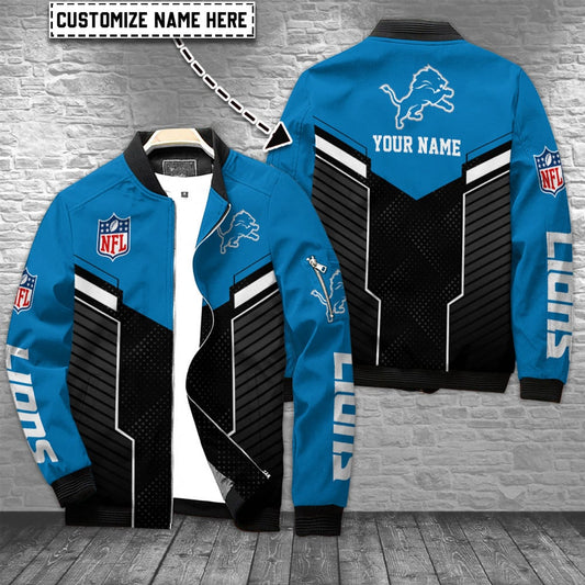 Detroit Lions Personalized Bomber Jacket AZCBJ148