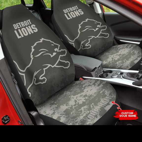 Detroit Lions Personalized Car Seat Covers BGCSC740