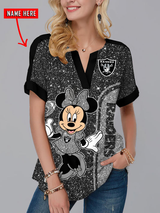 Las Vegas Raiders Personalized Fashion Short Sleeve V-Neck Shirt AZSSV070
