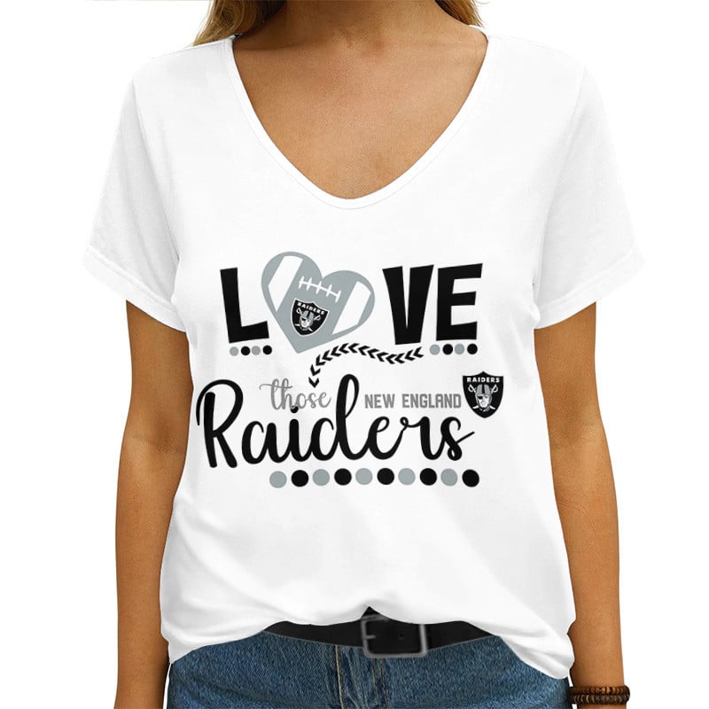 Las Vegas Raiders V-neck Women T-shirt AGCWTS596