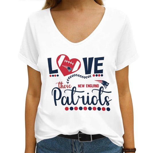 New England Patriots V-neck Women T-shirt AGCWTS595