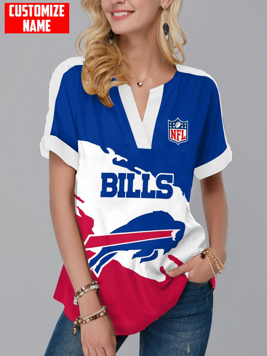 Buffalo Bills Personalized Fashion Short Sleeve V-Neck Shirt AZSSV159